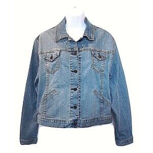 Levi Strauss Signature Jean Trucker Jacket Denim Girls Misses Size L 12/14